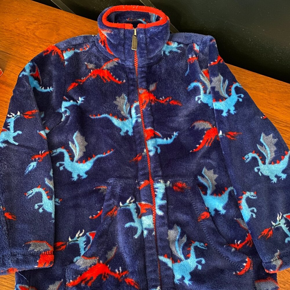 Hatley Dragon Fleese Zip-Up Sweater